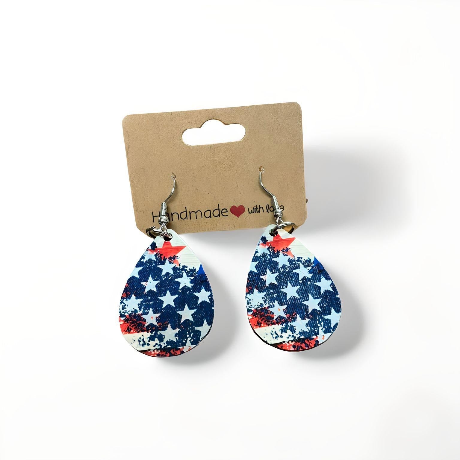 "Distressed Flag" Teardrop Earrings