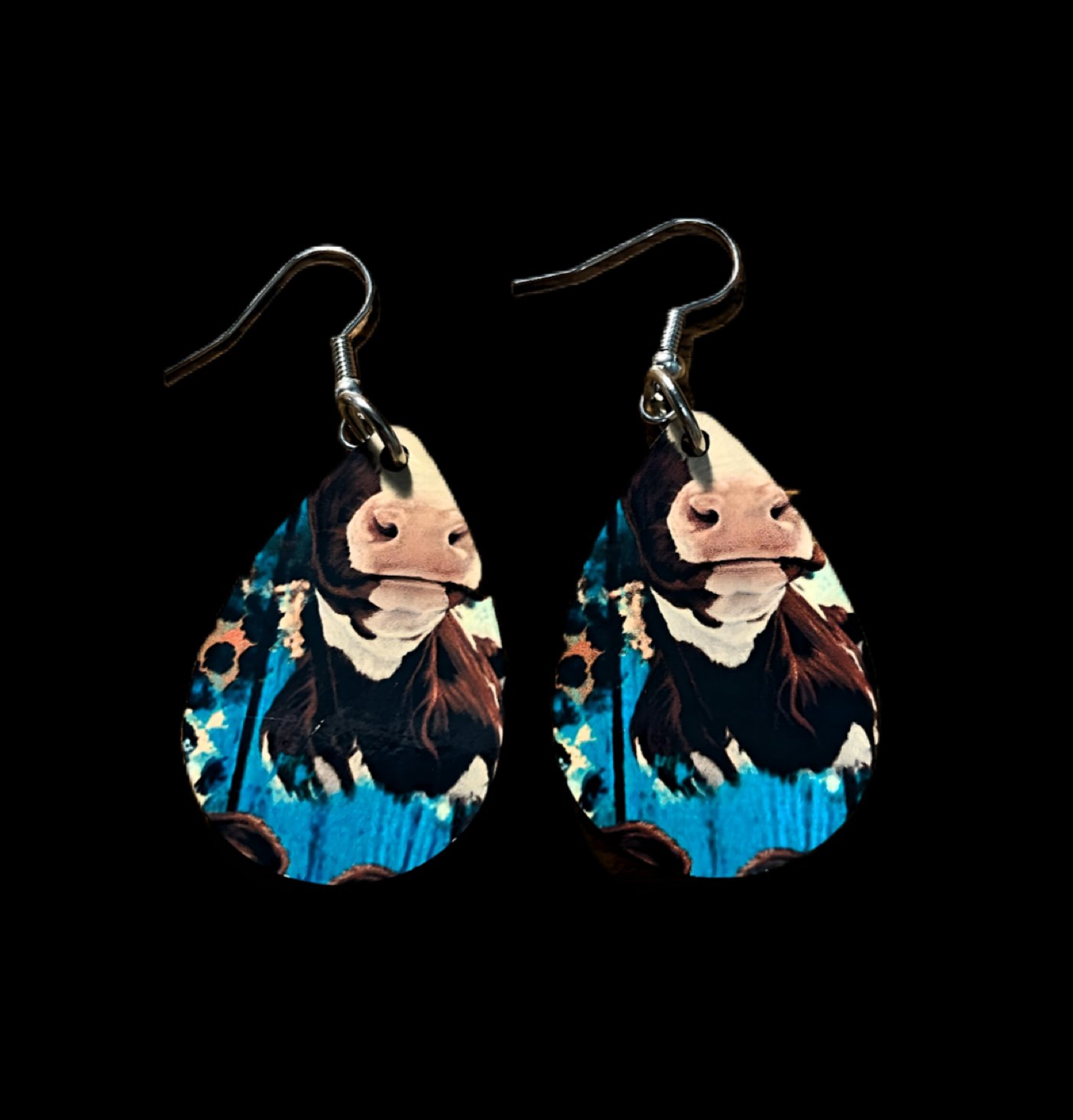 Cow Teardrop Earrings